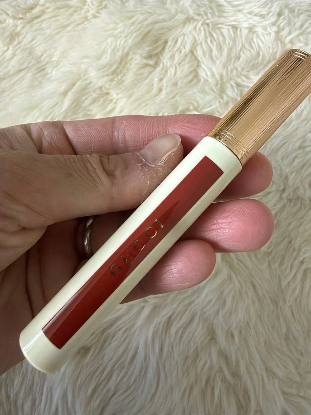 Gucci Glow Oil in Water Tint Liquid Lipstick 308 Lucy dark orange